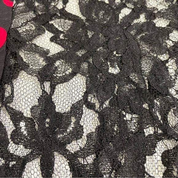 Victoria’s Secret Vintage Gold Label Silk Lace Heart Teddy Bodysuit Black Red - Picture 12 of 16